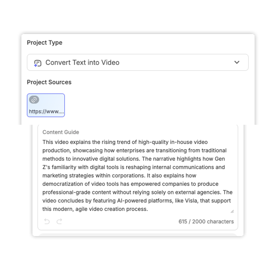 Visla AI drafts your news video from URL content
